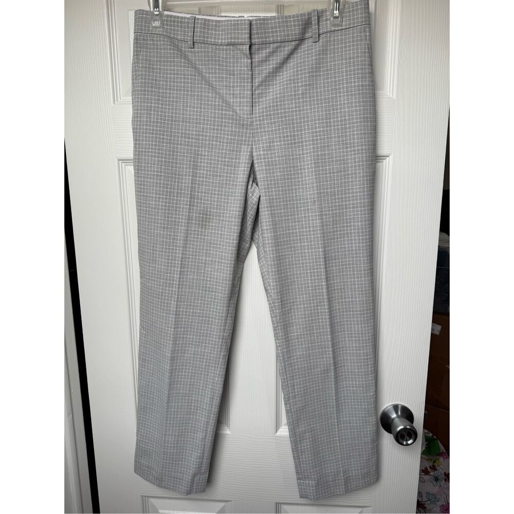 Ann Taylor Gray Checkered Straight Leg Pants
